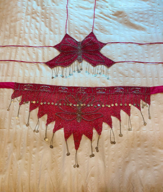 backless beaded butterfly set