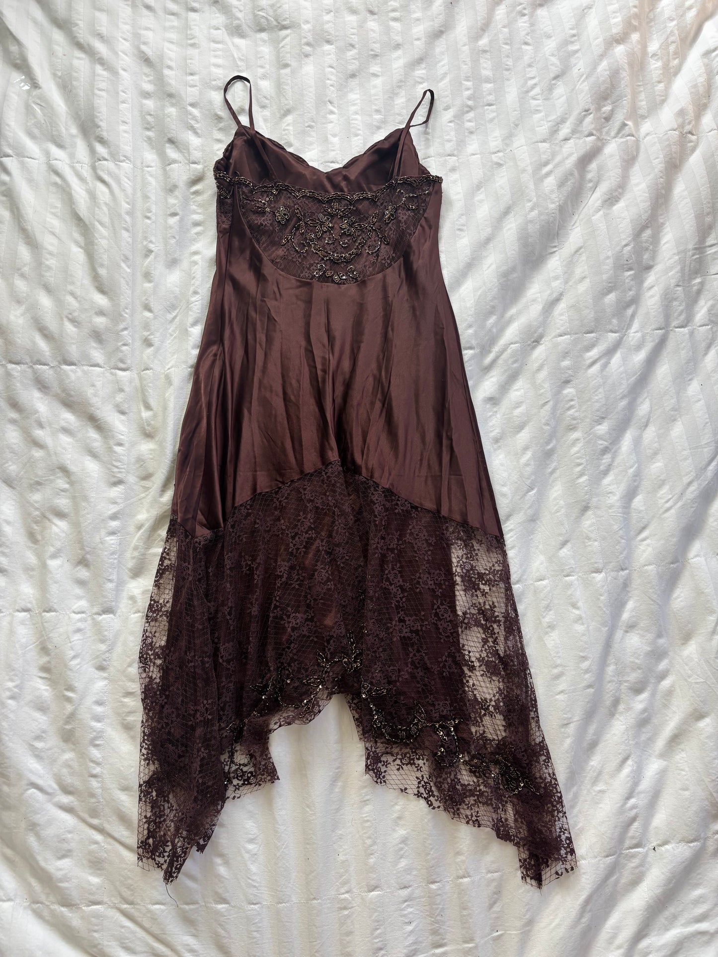 beaded lace xscape dress