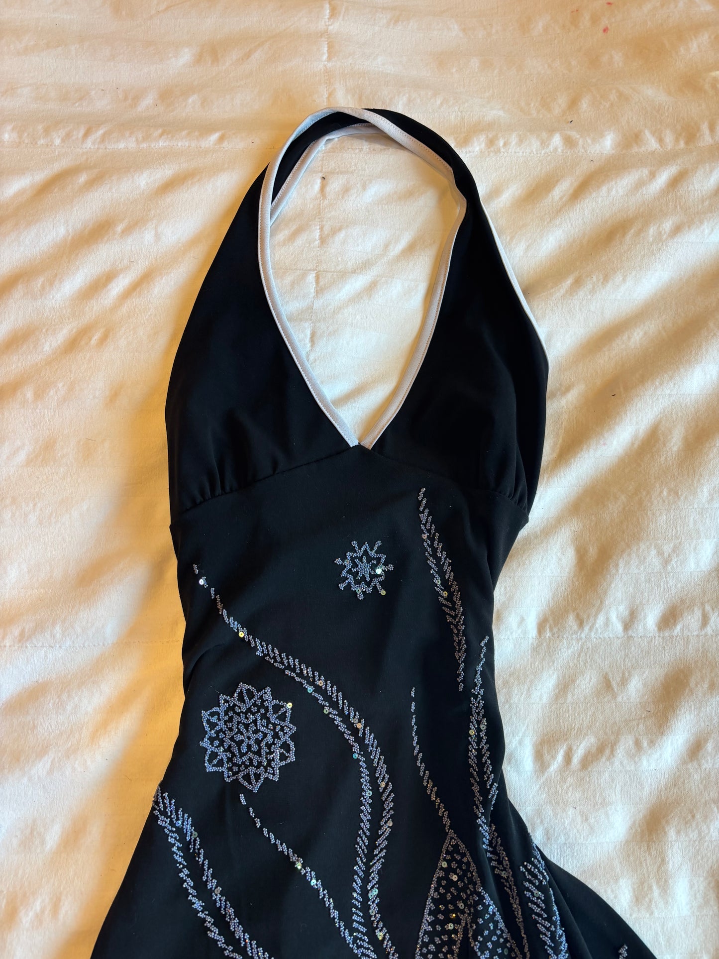 asymmetrical floral halter dress