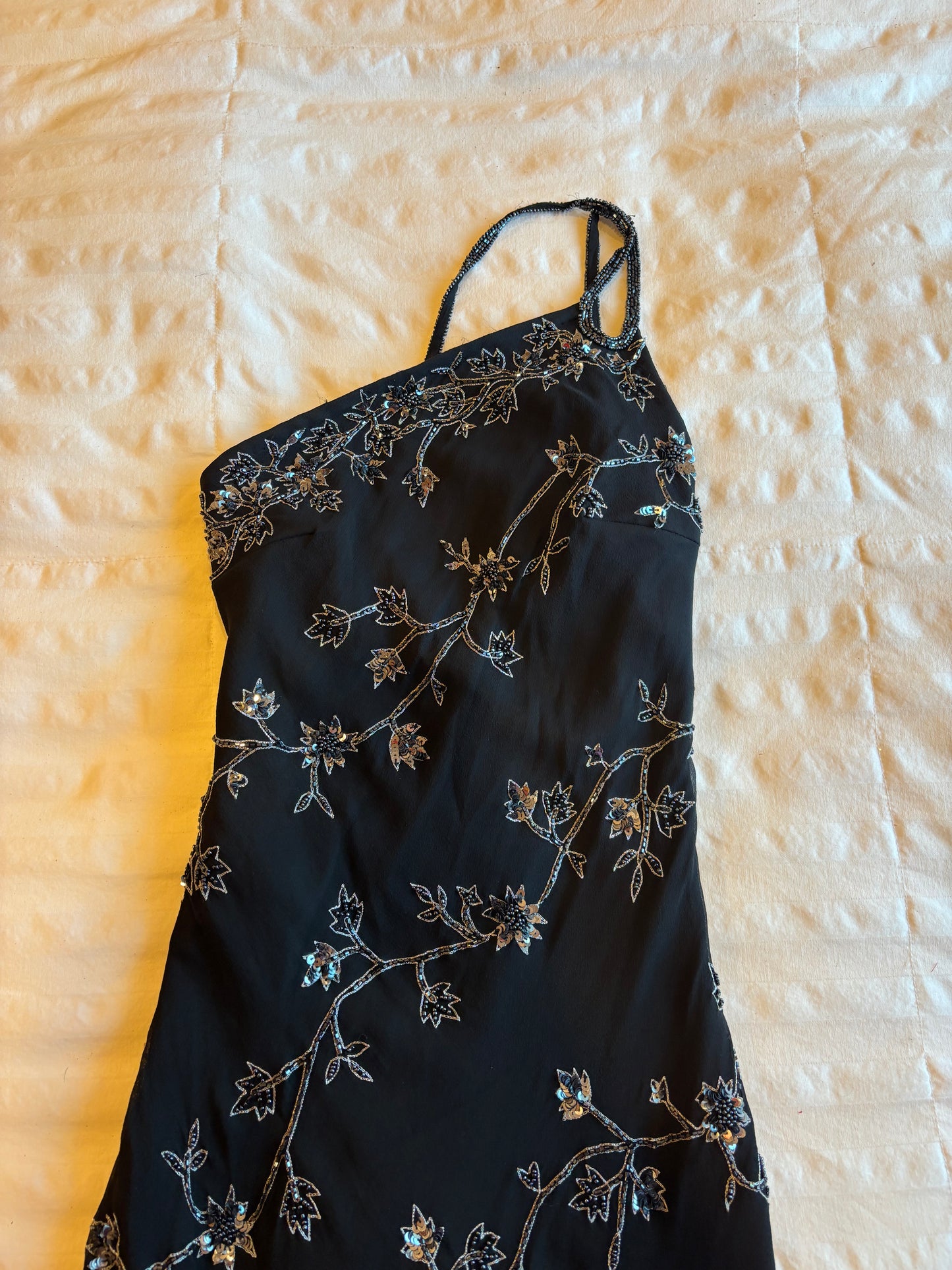 asymmetrical beaded dress