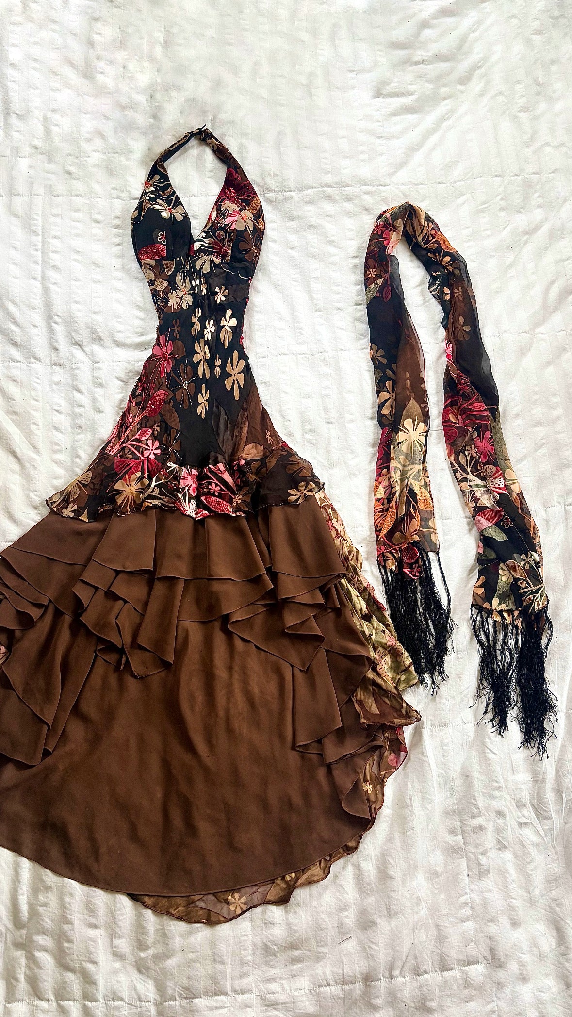 beaded silk dress set