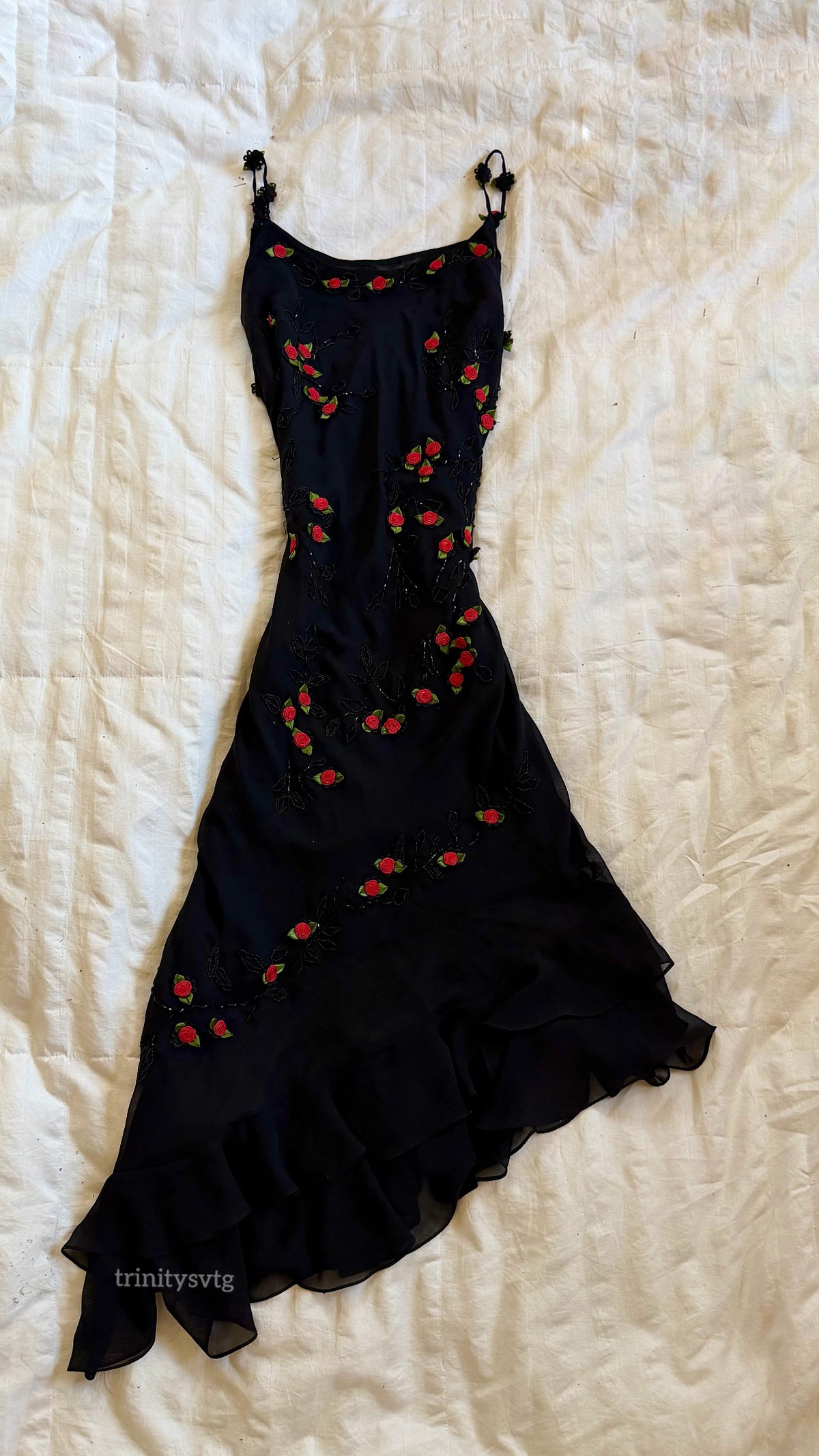 beaded asymmetrical dress