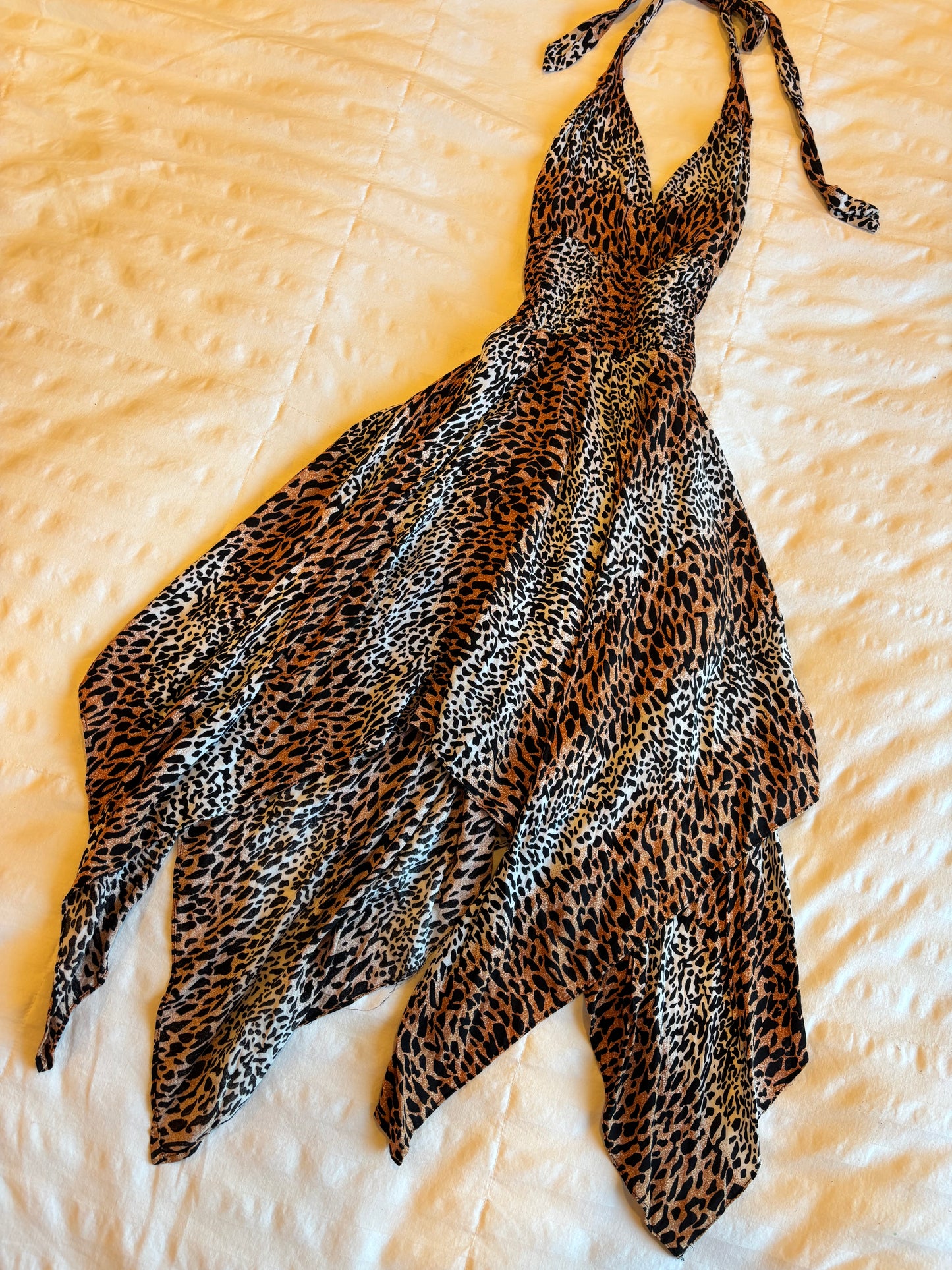 animal print halter dress