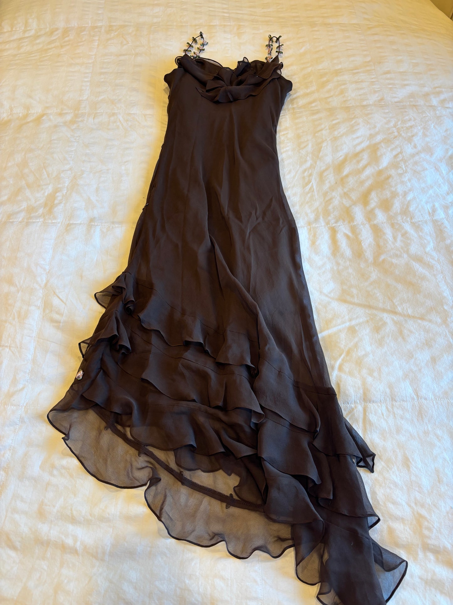 asymmetrical beaded dress