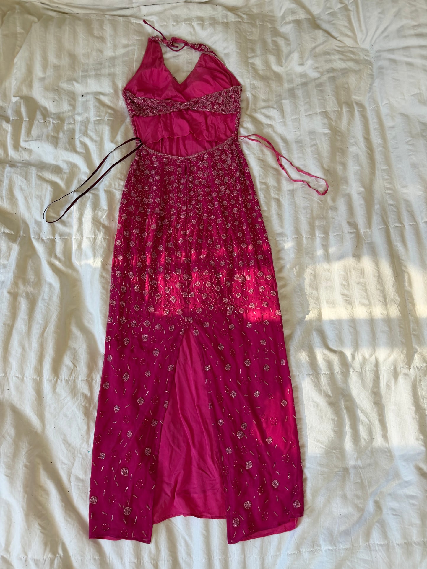 adorable beads halter dress