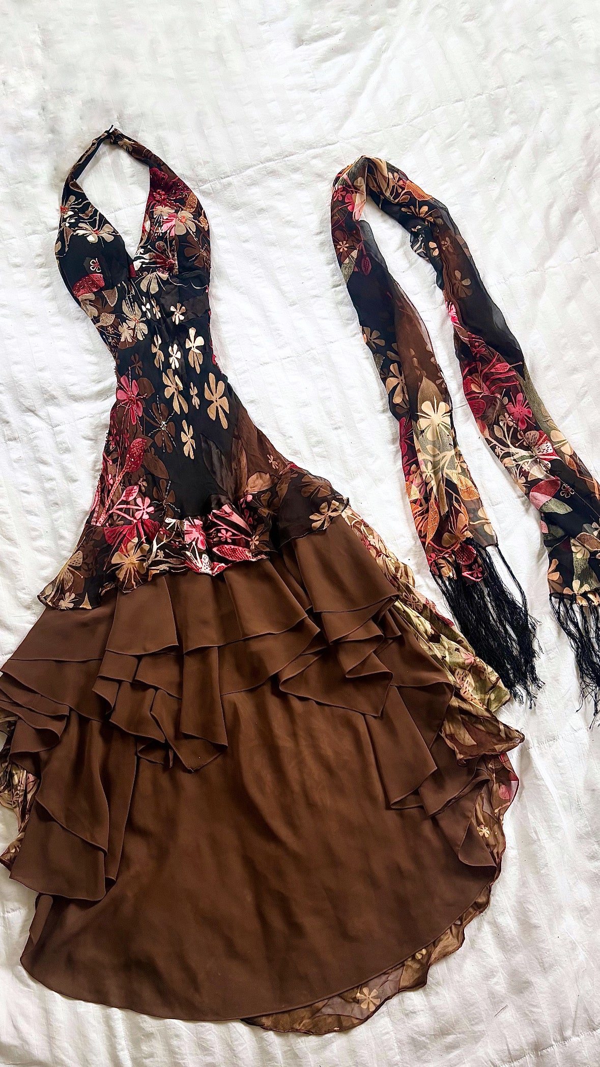 beaded silk dress set