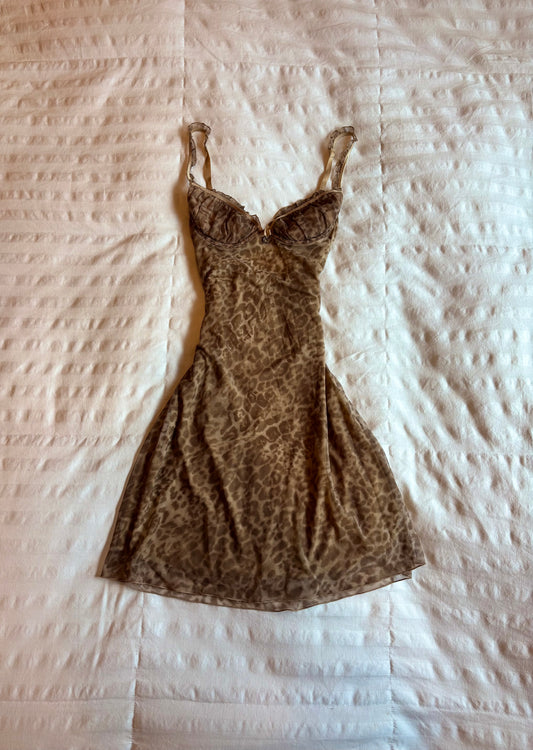 animal print chantelle slip dress
