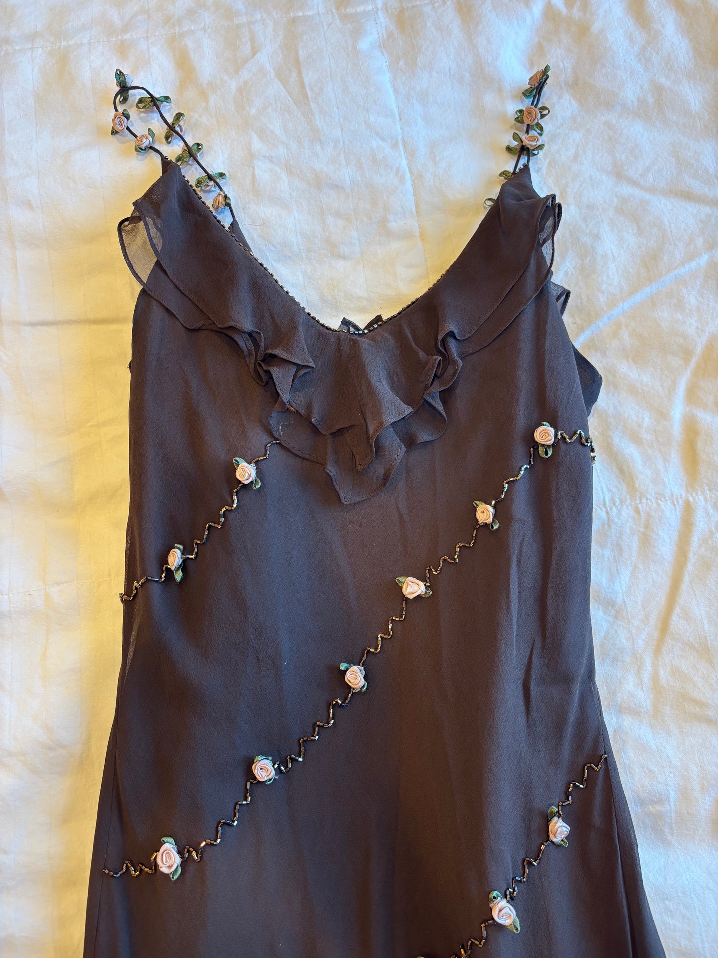 asymmetrical beaded dress