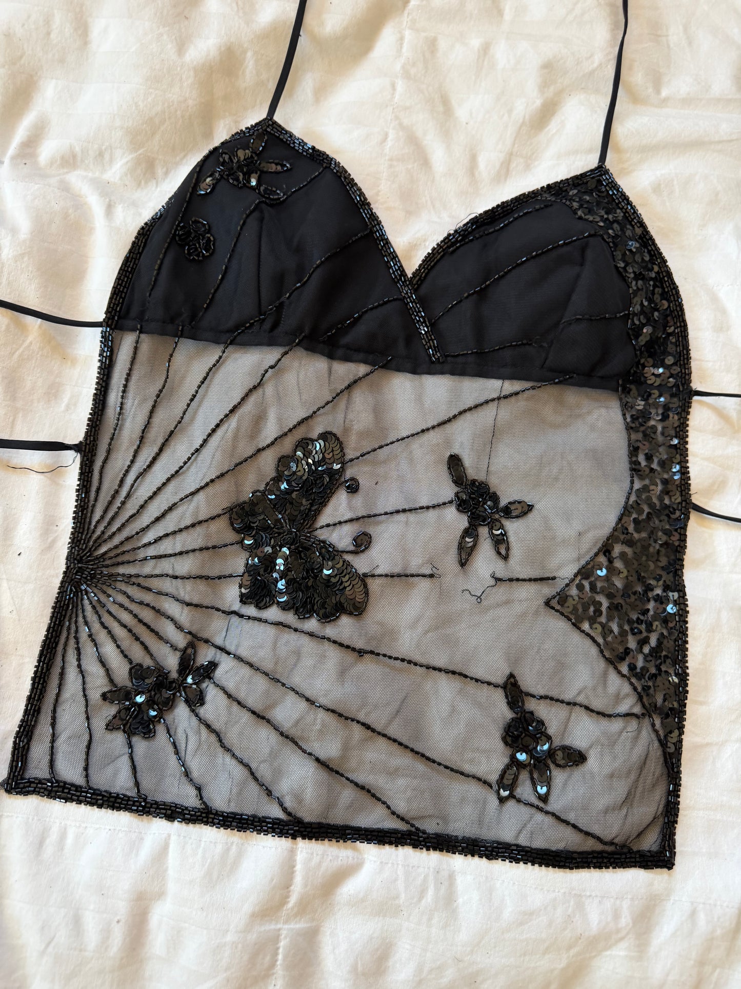beaded butterfly top