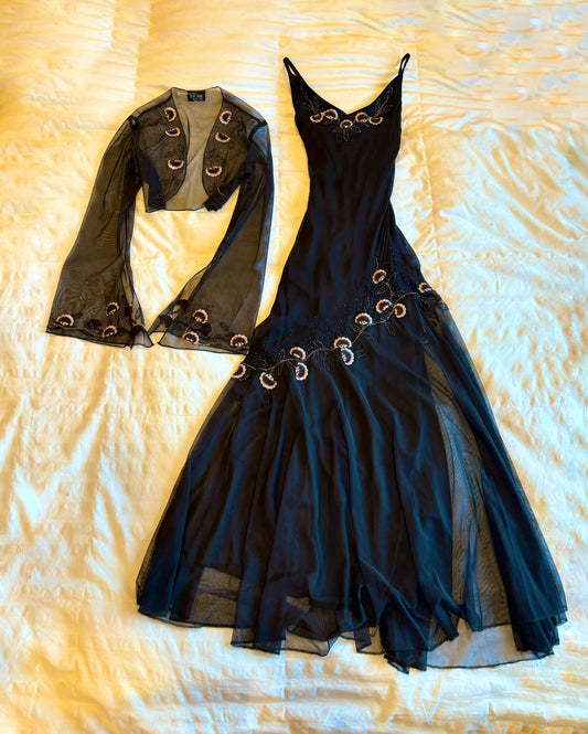 xscape beaded dress set