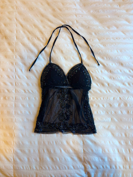 beaded backless top