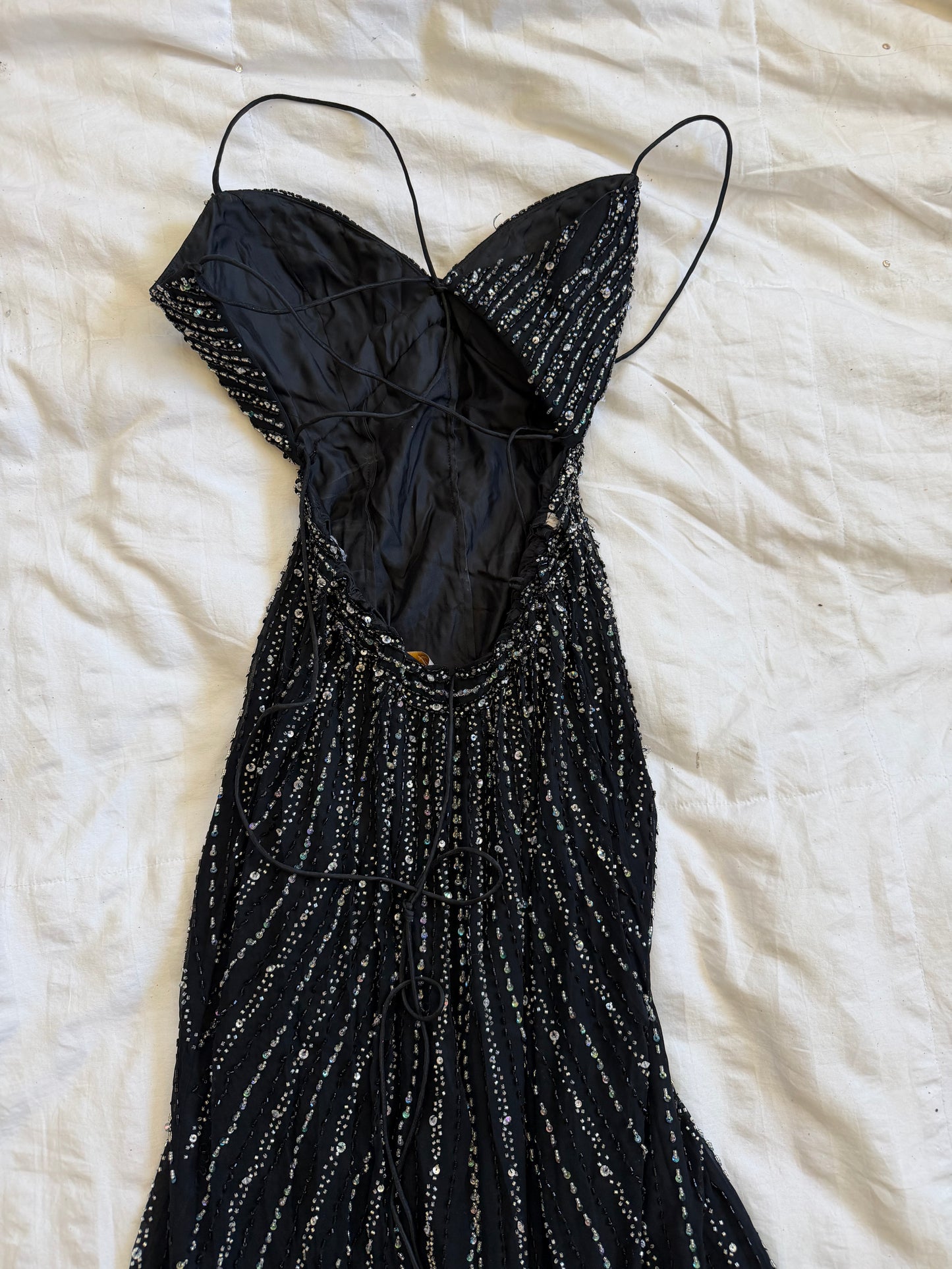alyce designs beaded maxi dress