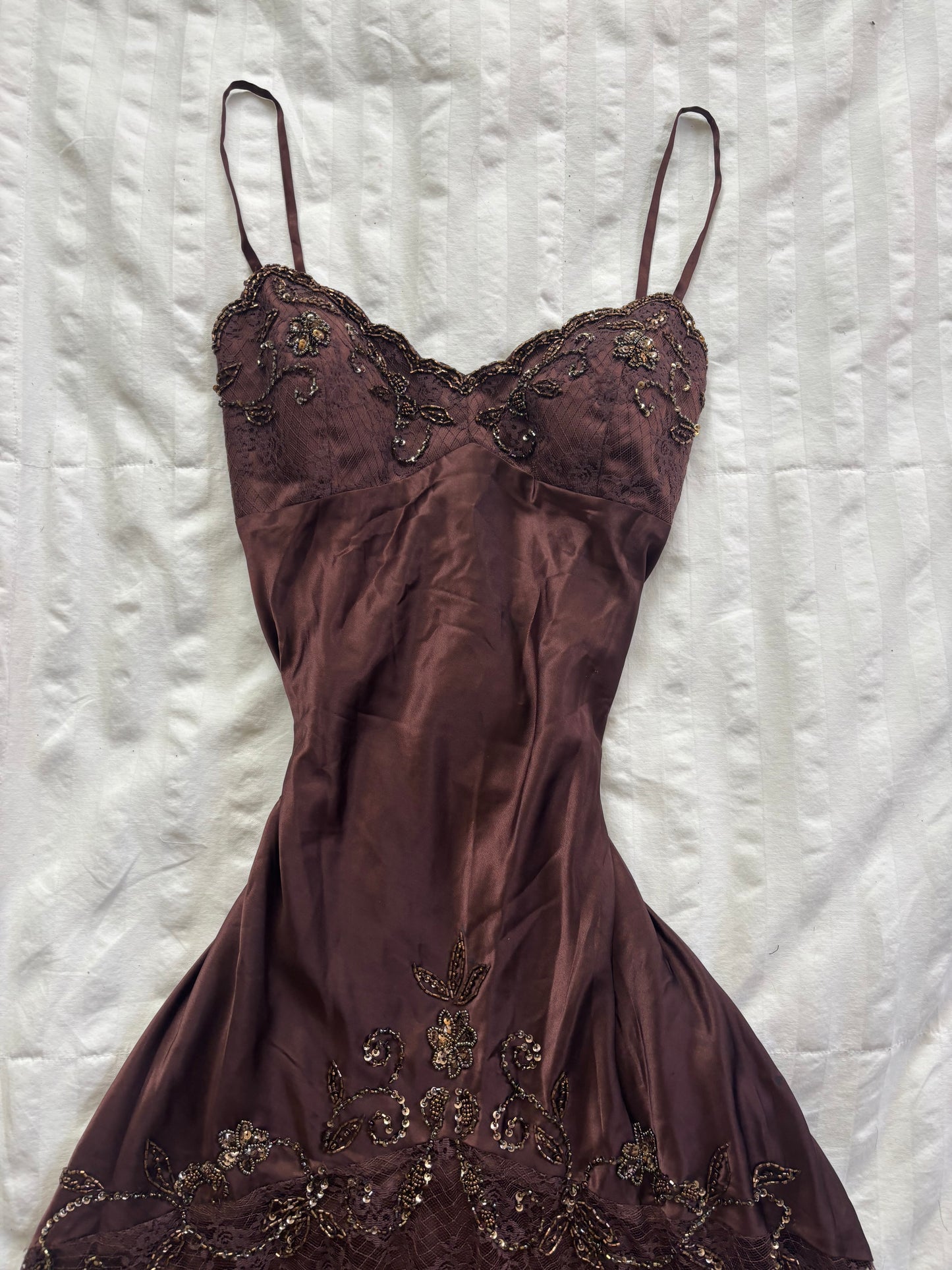 beaded lace xscape dress