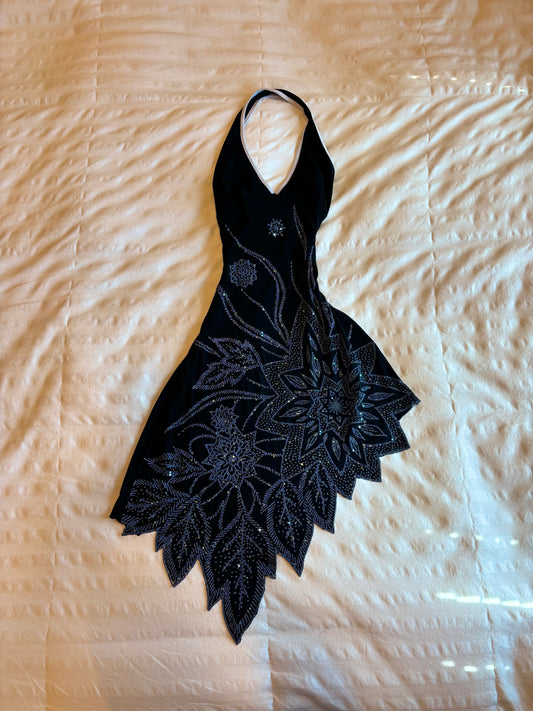 asymmetrical floral halter dress