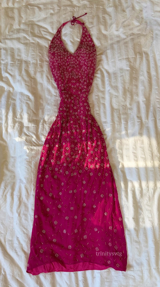 beads halter dress