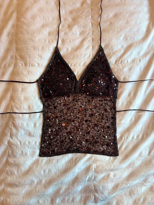 backless beaded guess top