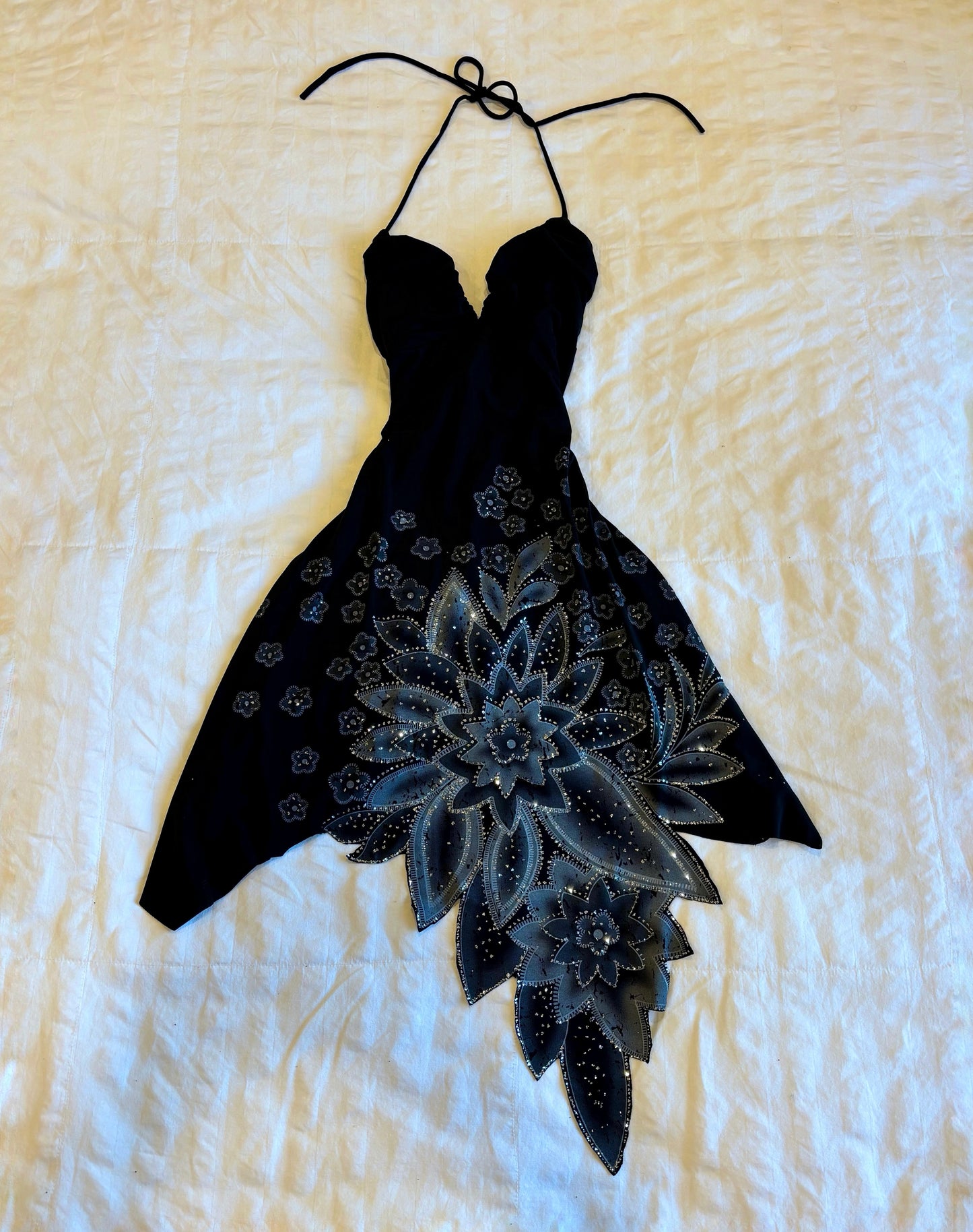 beaded floral dress