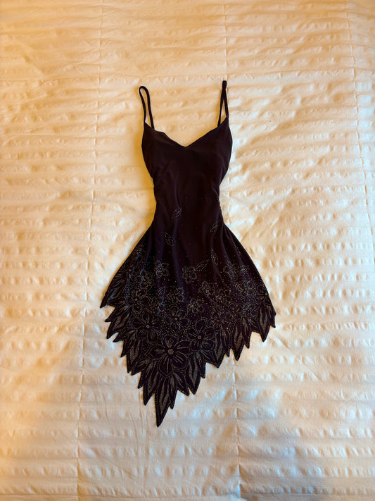 asymmetrical beaded top