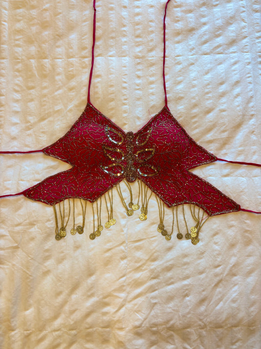 backless beaded halter top