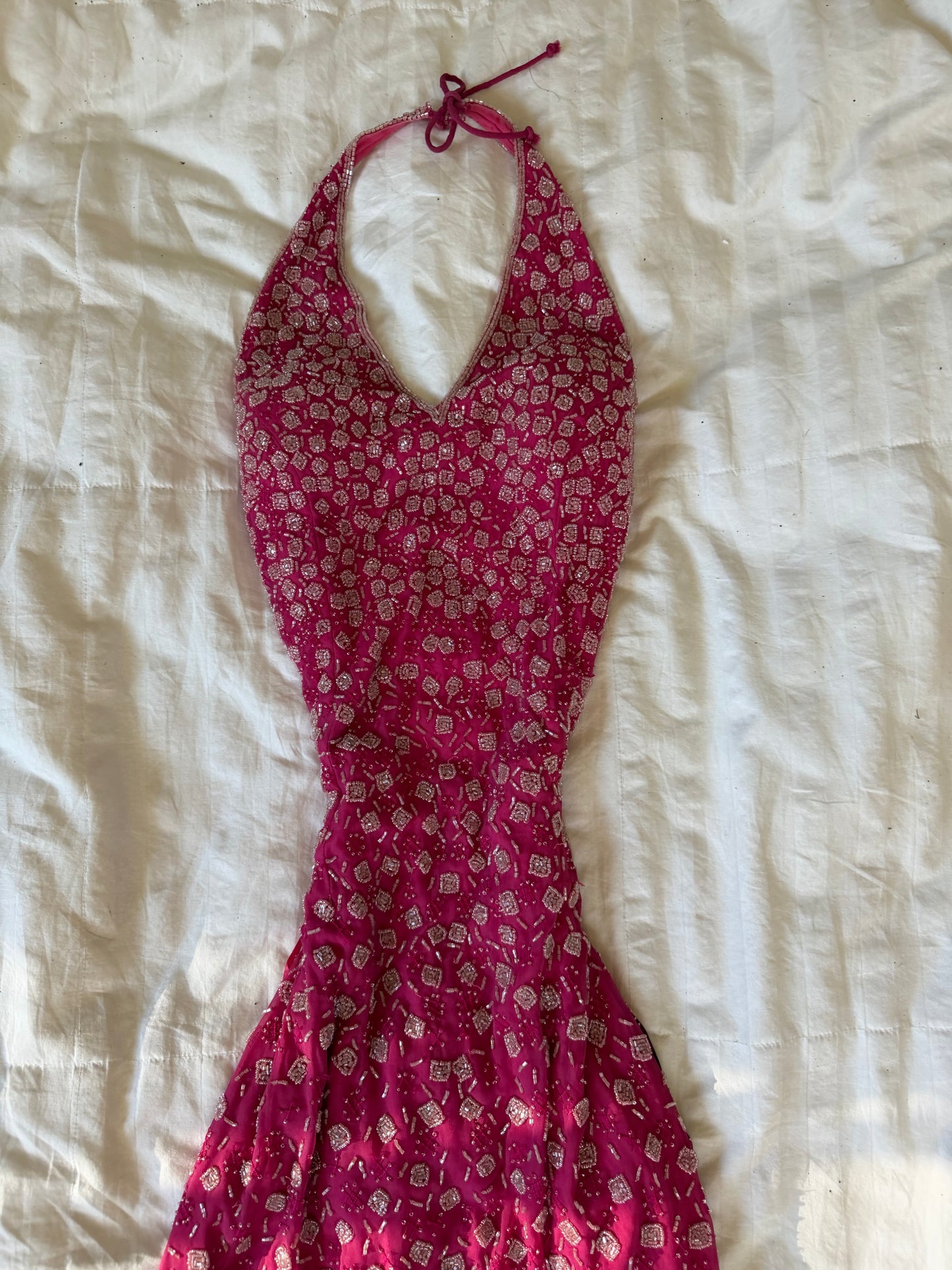 adorable beads halter dress