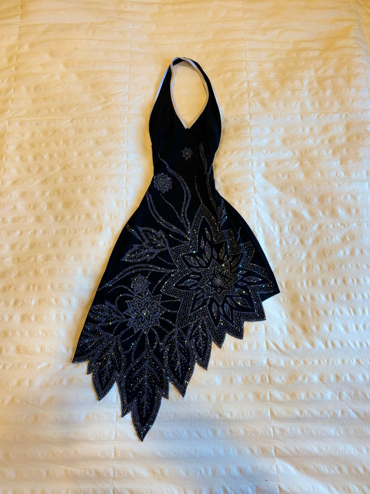 asymmetrical lipstick dress