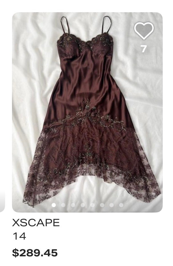 beaded lace xscape dress
