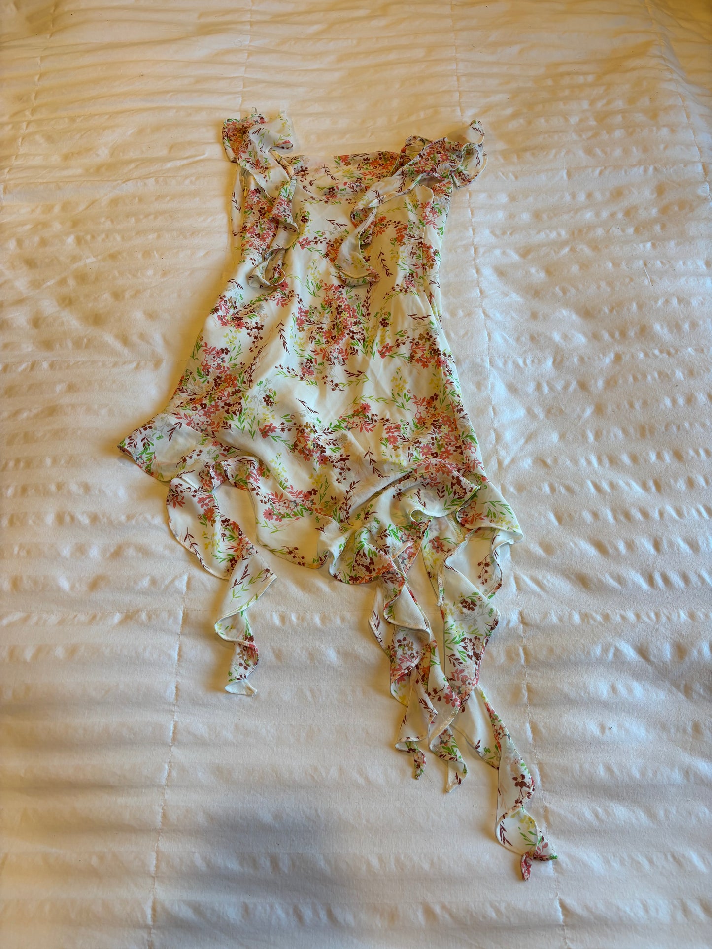 asymmetrical floral dress