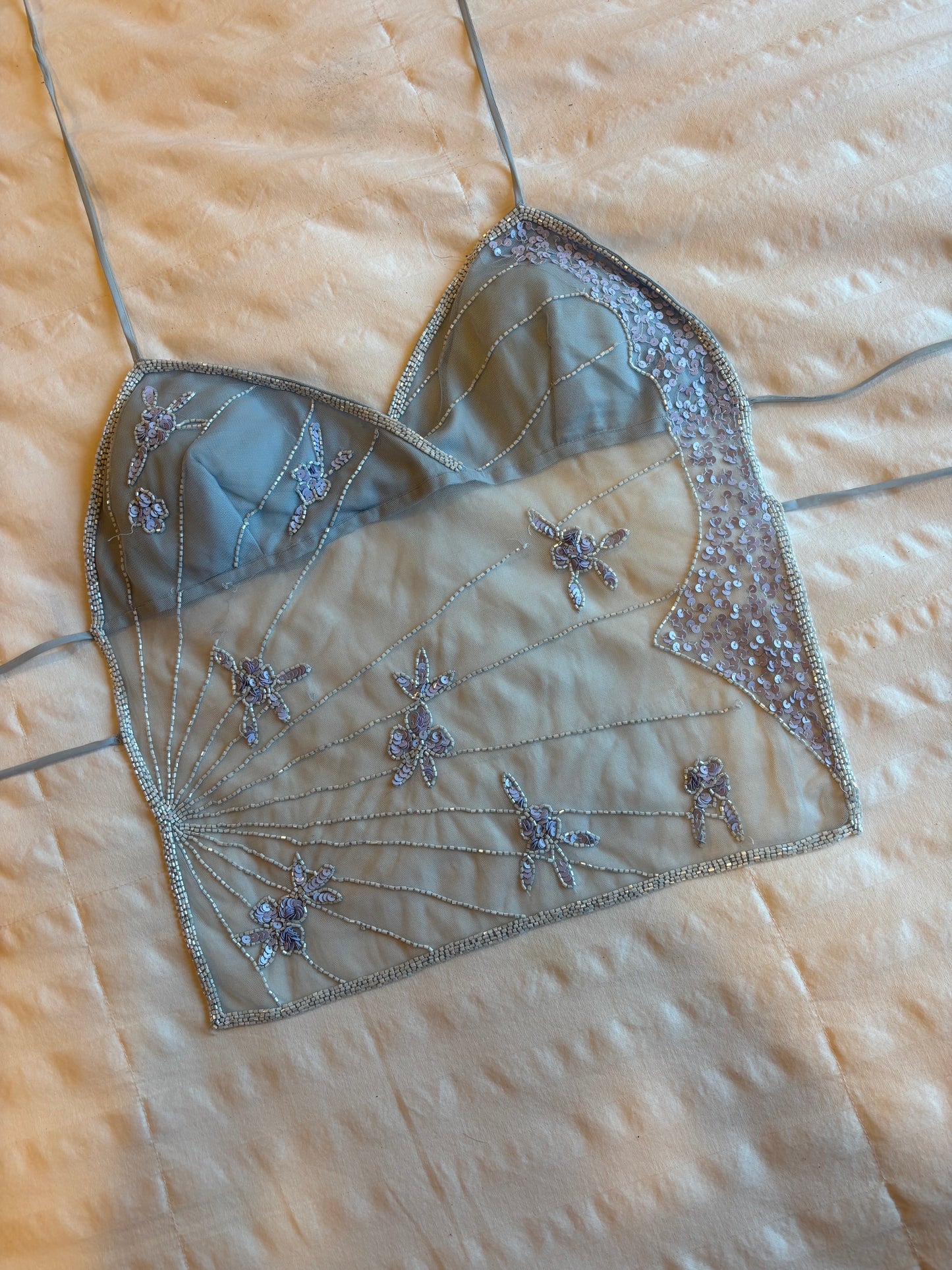 beaded backless top