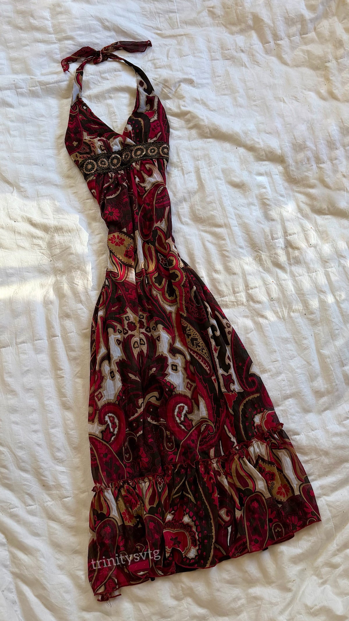 paisley halter dress